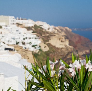  çiçekler mimarisi Avrupa'nın Kiklad Adaları santorini eski şehir 