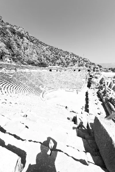 Arkeologi theater i myra Turkiet Europa gamla romerska begravningsplatsen — Stockfoto