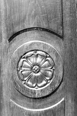 Avrupa İtalya'da ev ahşap kapı ve kesi doku