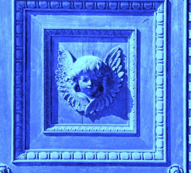 Soyut melek doku kahverengi antika woode heykeli