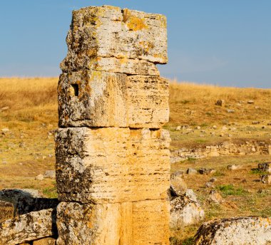geçmiş pamukkale eski yapılar Asya Türkiye'de sütun 