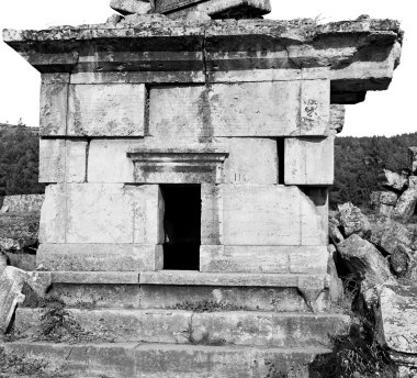 geçmiş pamukkale eski yapılar Asya Türkiye'de sütun 