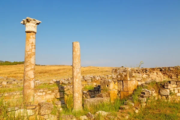 История pamukkale старое строительство в — стоковое фото