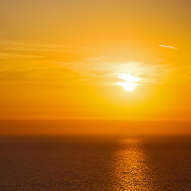 Santorini Yunanistan günbatımı ve gökyüzü Akdeniz Kızıldeniz