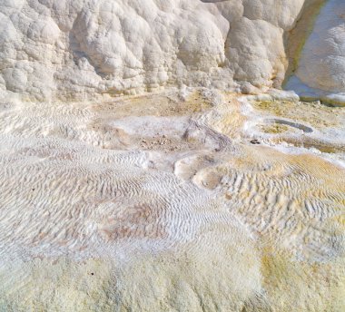 Kalsiyum banyo ve benzersiz Traverten pamukkale Türkiye'de soyut 