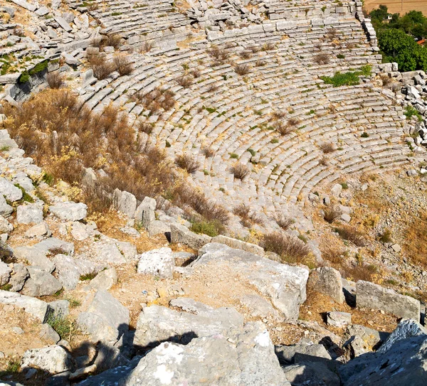 Vanaf de heuvel in Azië Turkije selge oude het platform ruïnes en na — Stockfoto