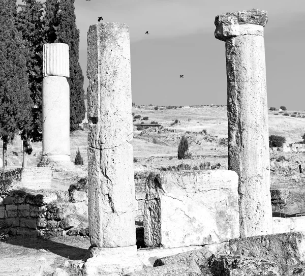 E a história do templo romano pássaro pamukkale — Fotografia de Stock