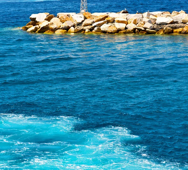 Froth and foam greece from the boat  islands in mediterranean se — Stock Photo, Image