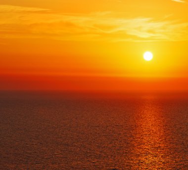 Santorini Yunanistan günbatımı ve gökyüzü Akdeniz Kızıldeniz