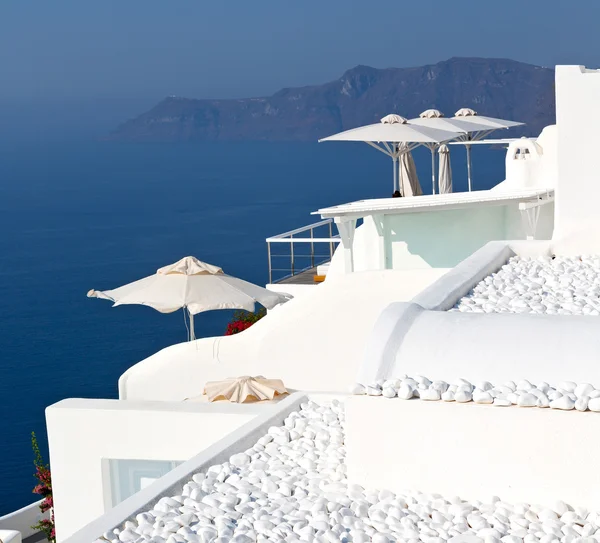 In vacanza europa cicladi santorini centro storico bianco e il — Foto Stock