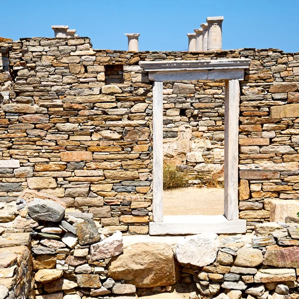 Arqueologia em delos grecia a porta — Fotografia de Stock