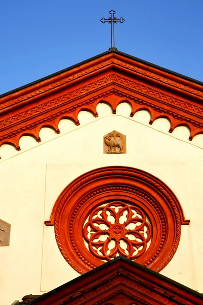 Barza の古い教会 b のバラ窓イタリア ロンバルディア — ストック写真