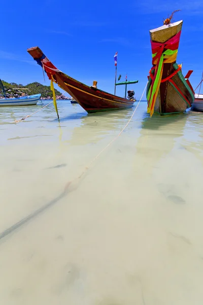 Ásia o kho tao baía ilha praia branca pedras casa âncora — Fotografia de Stock