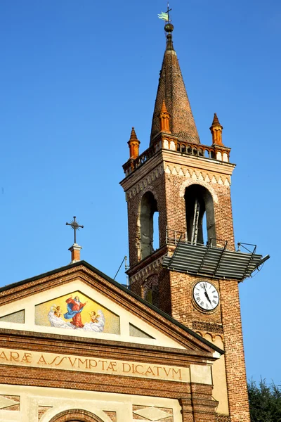 Rose window Italië Lombardije in de oude kerk van parabiago — Stockfoto