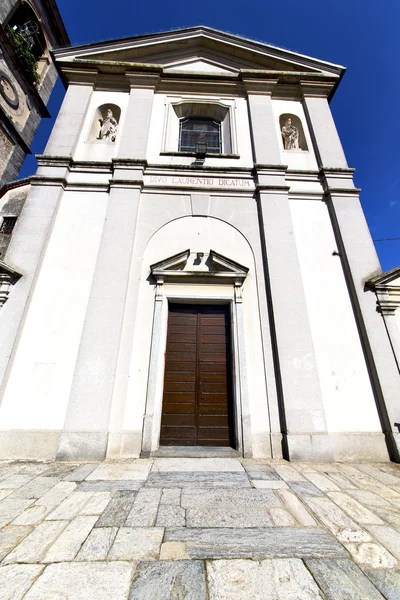 I sumirago stängt gamla tegel tornet trottoaren Italien lomb — Stockfoto