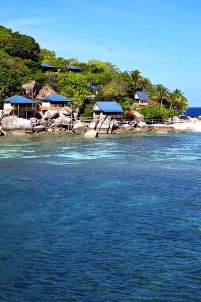 Piedra azul laguna en tailandiay bahía kho tao abstracto de una casa — Foto de Stock