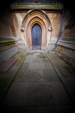 Londra eski kilise kapısına ve mermer antik weinstmister Manastırı
