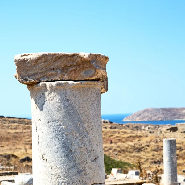 Arkeologi i delos Grekland historycal Akropolis och gamla rui — Stockfoto
