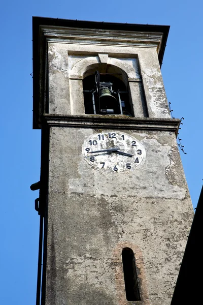 Solbiate arno old abstract in     and church tower bell sunny da — Stock Photo, Image