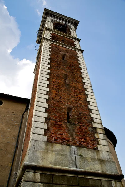 Somsomlombardo vecchia parete astratta italia e torre chiesa b — Foto Stock