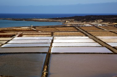 gölet su kıyı şeridi tuz lanzarote İspanya Misk taş  