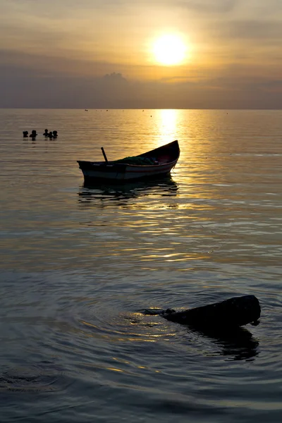 Asien på kho phangan bay isle solnedgången — Stockfoto