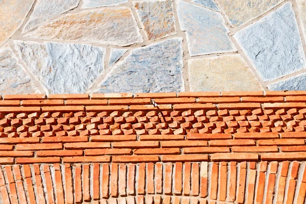 Rote Fliese in Marokko Afrika Textur abstrakte Wand Ziegel — Stockfoto