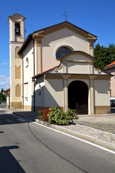 Blomma kyrkan olgiate olona Italien den gamla muren — Stockfoto