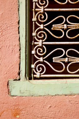  Fas Afrika ve eski inşaat wal tuğla histori penceresinde