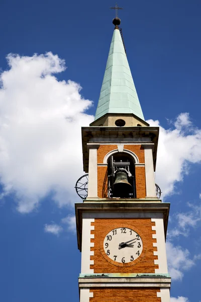 Olgiate olona İtalya eski saat çan kulesi kilise — Stok fotoğraf