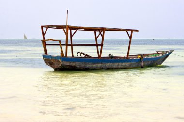 Zanzibar Tanzanya plaj kum Adası ve yelken