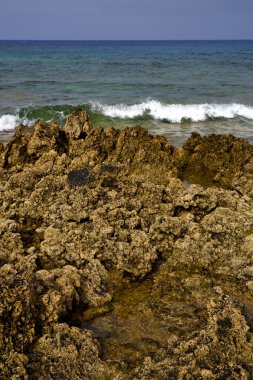  lanzarote Adası suda köpük rock İspanya gökyüzü manzara  