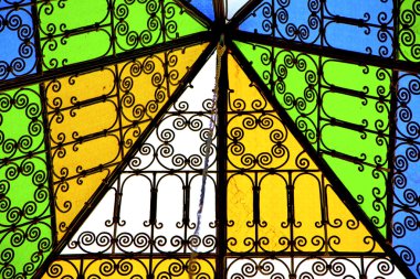 colorated cam ve Fas Afrika pencere ve ışık güneş