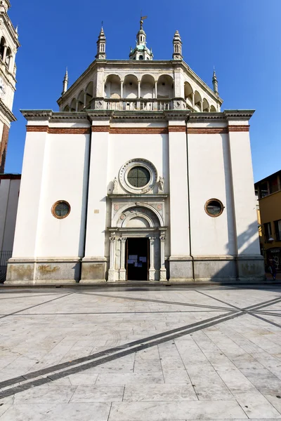 Busto arsizio   the old   church  closed   sidewalk italy — Stock Photo, Image