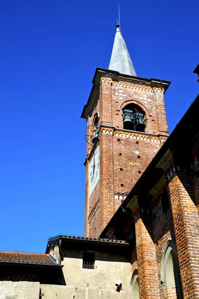 Castiglione olona igreja torre sino dia ensolarado — Fotografia de Stock