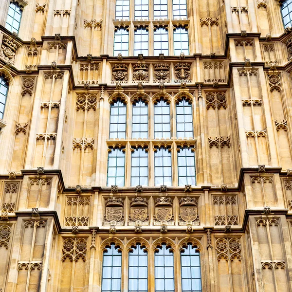 Staré v Londýně historický parlament skleněné okno structu — Stock fotografie