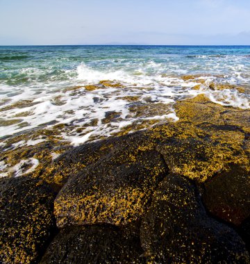 Plaj ışık su köpük rock İspanya gökyüzü bulut deniz  