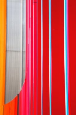 Mavi kırmızı soyut metal englan Londra korkuluk çelik ve backg