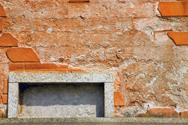 Milan  in italy old church concrete wall  brick   the    abstrac — Stock Photo, Image