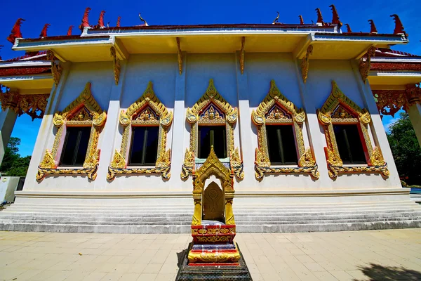 Kho samui bangkok in thailand incisie stoep gouden tempel — Stockfoto