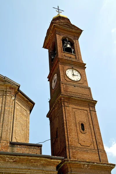 Zonnige dag Milaan oude abstract in dak toren bell — Stockfoto