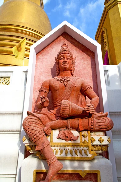 Siddharta   in the temple bangkok asia   thailand drum — Stock Photo, Image