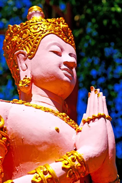 Siddharta   in the temple          step     wat — Stock Photo, Image