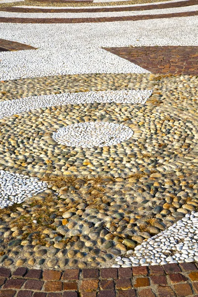 Parete milano in italia vecchia chiesa mosaico di cemento — Foto Stock