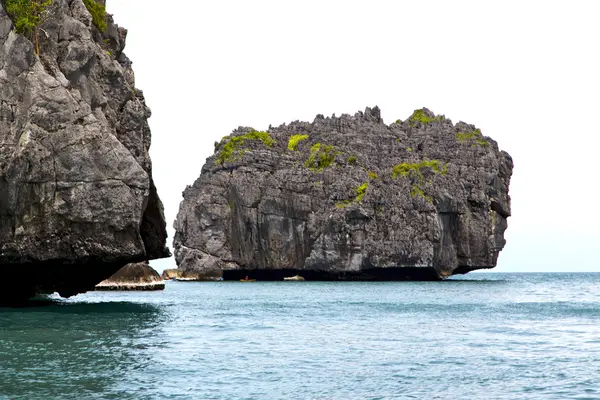 Blue lagoon  stone in thailand kho  bay abstract of a — Stock Photo, Image