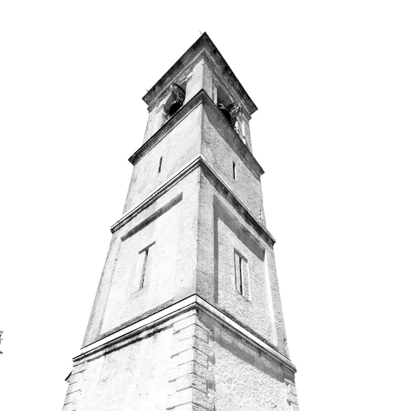 Torre del reloj monumento en italia Europa vieja piedra y campana — Foto de Stock