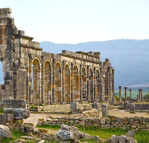 Volubilis Fas Afrika eski Roma bozulan anıt 
