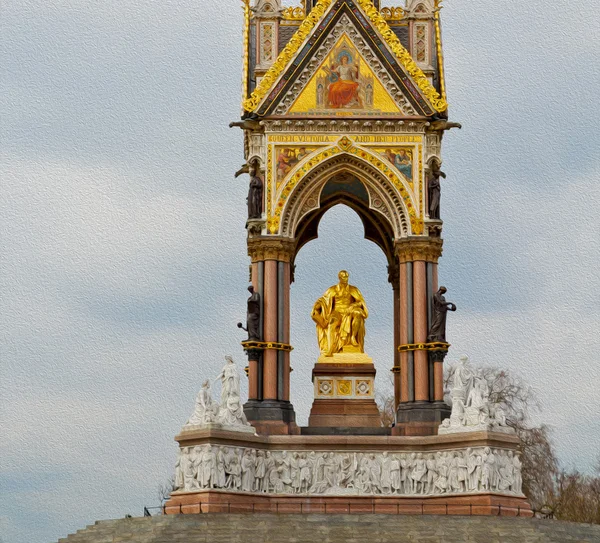 ロンドンのアルバート記念碑イングランド キングドームと古い建設 — ストック写真