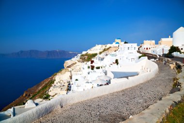 Yunanistan'ın santorini Akdeniz ve ch yakınındaki tarihi kent