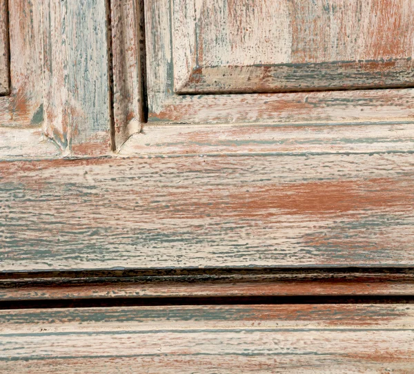 Greece home texture of a brown antique wooden old door in santor — Stock Photo, Image